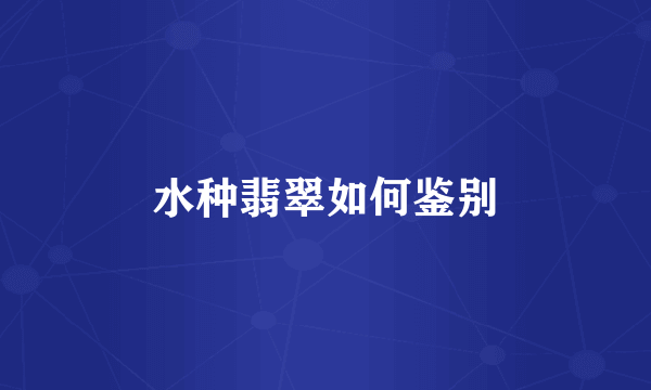 水种翡翠如何鉴别