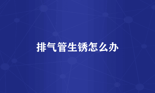 排气管生锈怎么办