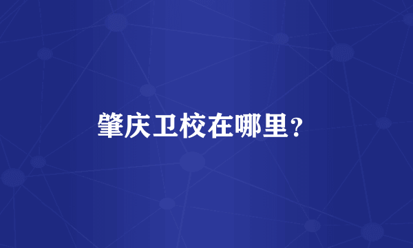 肇庆卫校在哪里？