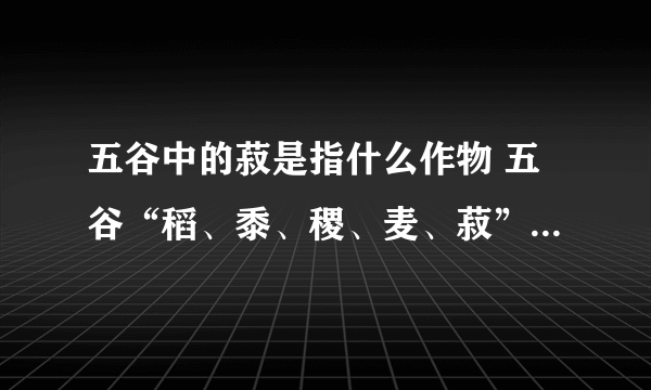 五谷中的菽是指什么作物 五谷“稻、黍、稷、麦、菽”分别指的是什么