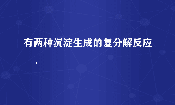 有两种沉淀生成的复分解反应    .