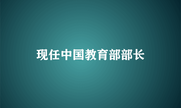 现任中国教育部部长