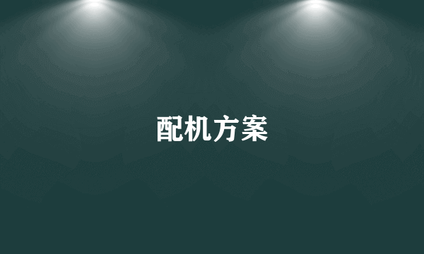 配机方案