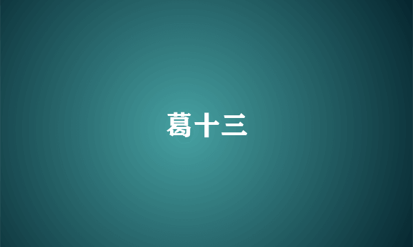 葛十三