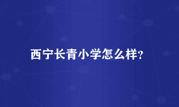 西宁长青小学怎么样？