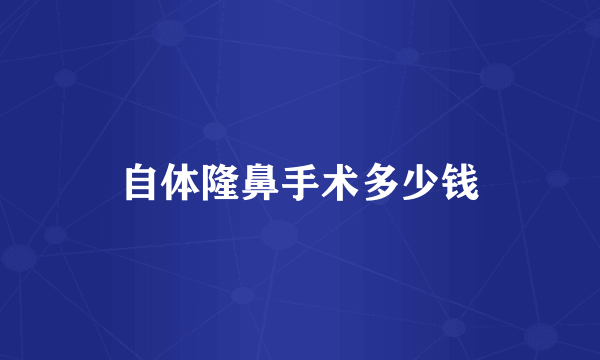 自体隆鼻手术多少钱