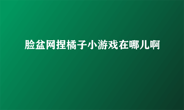 脸盆网捏橘子小游戏在哪儿啊