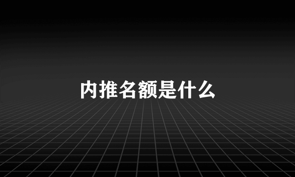 内推名额是什么