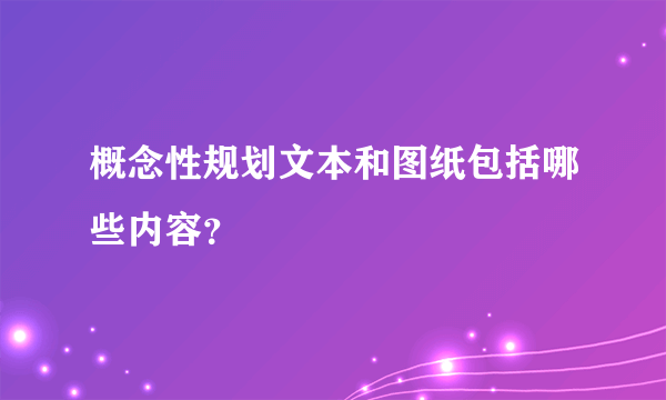概念性规划文本和图纸包括哪些内容？