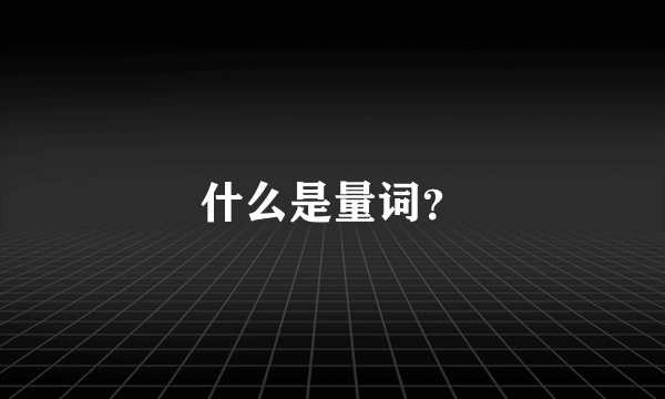 什么是量词？