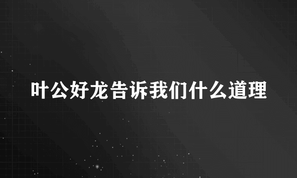 叶公好龙告诉我们什么道理