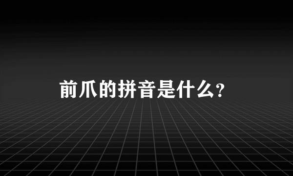 前爪的拼音是什么？