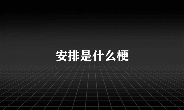 安排是什么梗