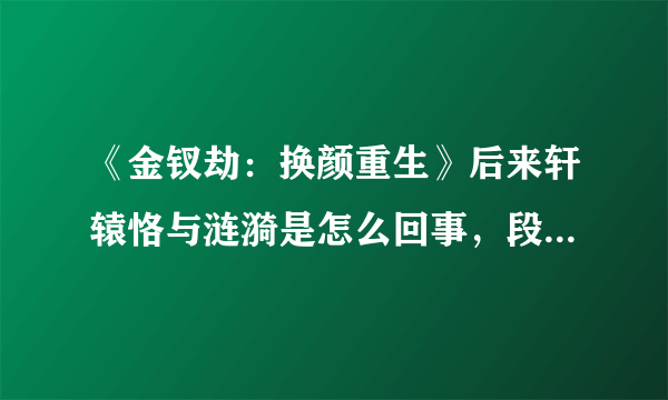 《金钗劫：换颜重生》后来轩辕恪与涟漪是怎么回事，段宇为什么会死啊，后面的章节老是缺，就不想看 了~~~