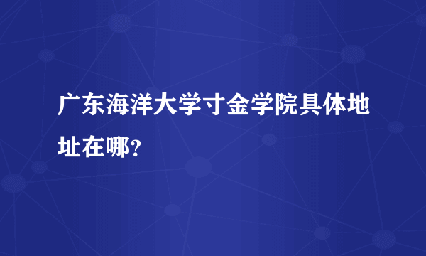 广东海洋大学寸金学院具体地址在哪？