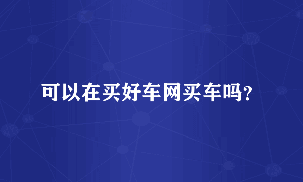 可以在买好车网买车吗？