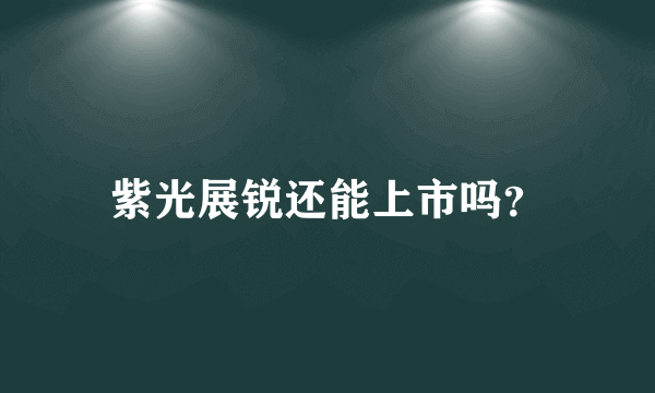 紫光展锐还能上市吗？