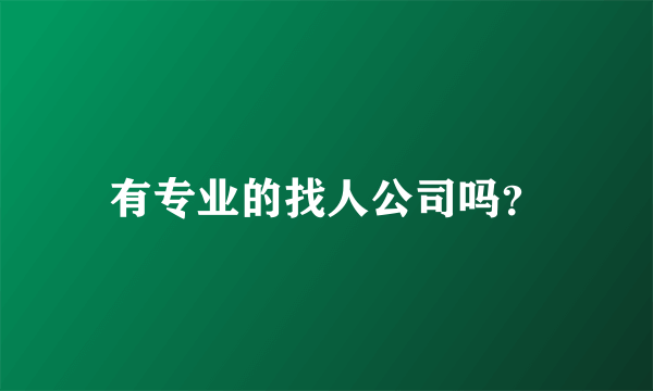 有专业的找人公司吗？