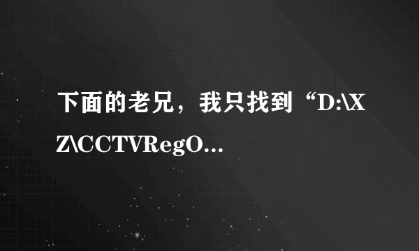 下面的老兄，我只找到“D:\XZ\CCTVRegOcx.exe,-0”这个，我试着把“-0”改成“0”，没用
