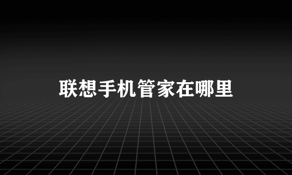 联想手机管家在哪里