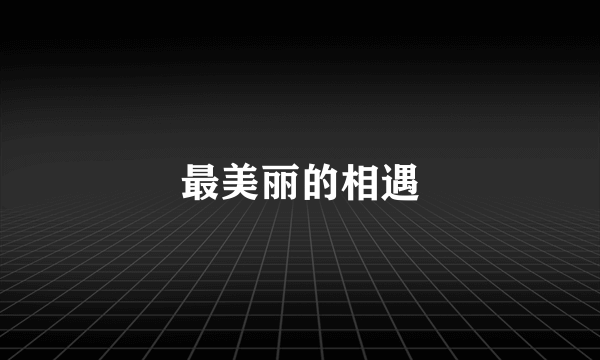 最美丽的相遇