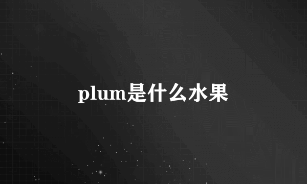 plum是什么水果