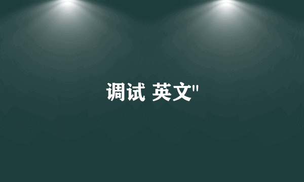调试 英文