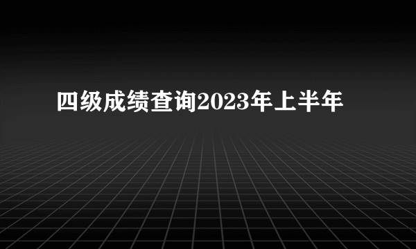 四级成绩查询2023年上半年