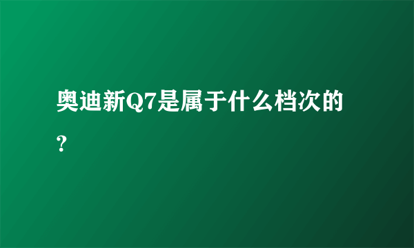 奥迪新Q7是属于什么档次的？