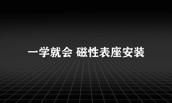 一学就会 磁性表座安装