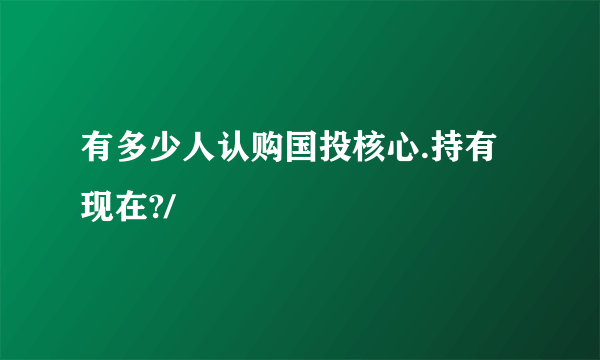 有多少人认购国投核心.持有现在?/