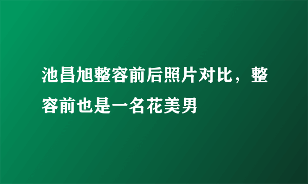 池昌旭整容前后照片对比，整容前也是一名花美男 