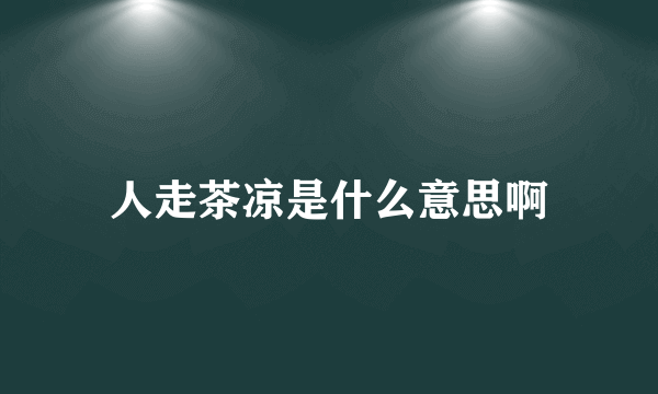 人走茶凉是什么意思啊
