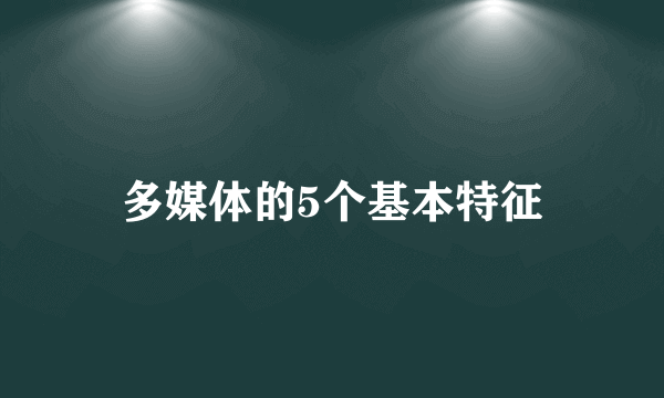 多媒体的5个基本特征
