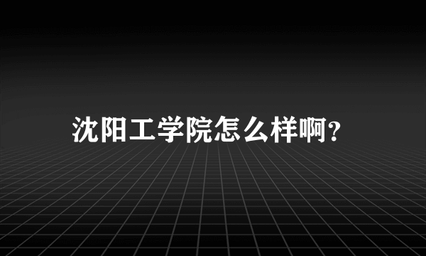 沈阳工学院怎么样啊？