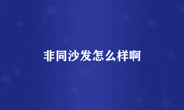 非同沙发怎么样啊