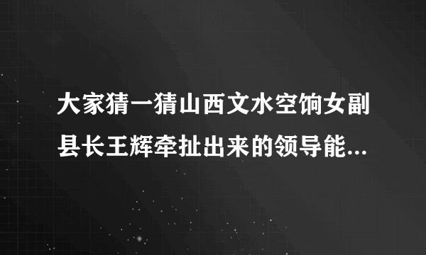 大家猜一猜山西文水空饷女副县长王辉牵扯出来的领导能有几个。