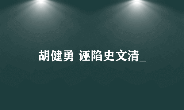 胡健勇 诬陷史文清_