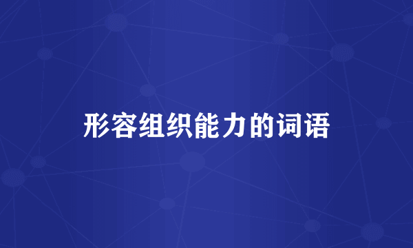 形容组织能力的词语