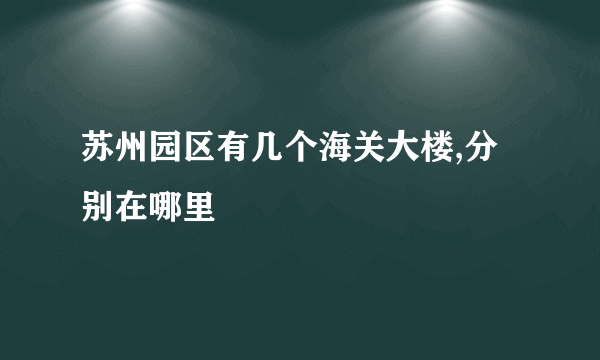 苏州园区有几个海关大楼,分别在哪里