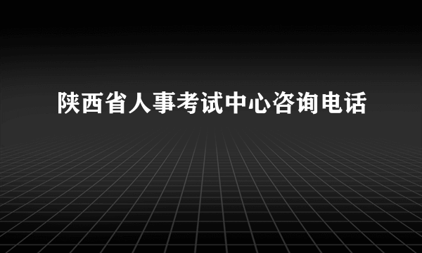 陕西省人事考试中心咨询电话
