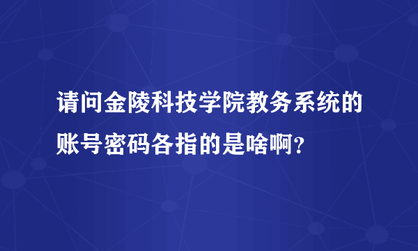 请问金陵科技学院教务系统的账号密码各指的是啥啊？