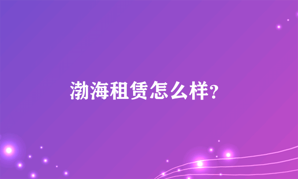 渤海租赁怎么样？