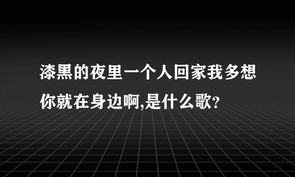 漆黑的夜里一个人回家我多想你就在身边啊,是什么歌？