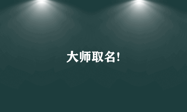 大师取名!