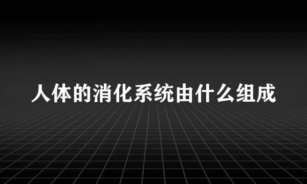 人体的消化系统由什么组成