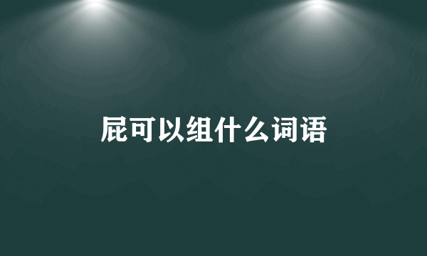 屁可以组什么词语