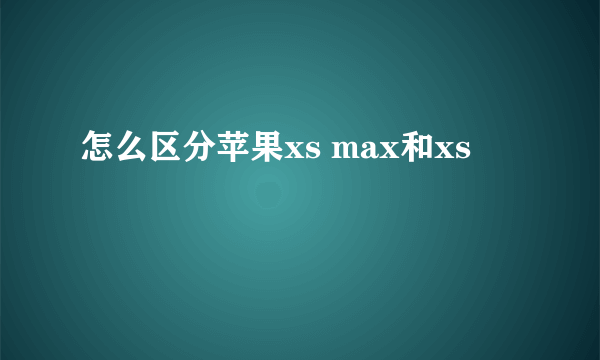 怎么区分苹果xs max和xs