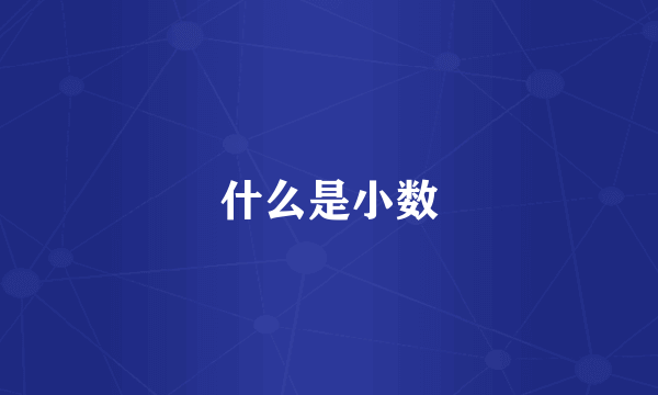 什么是小数