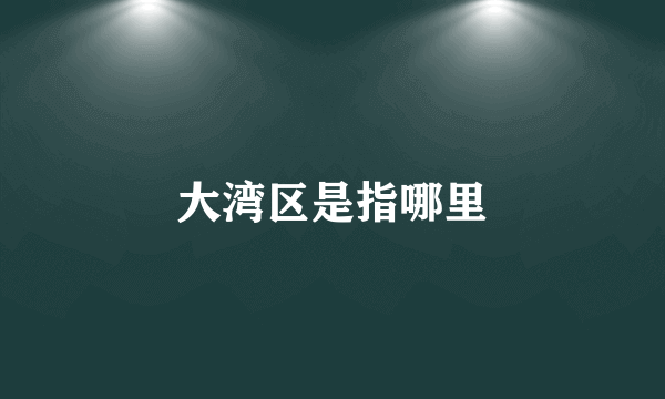 大湾区是指哪里